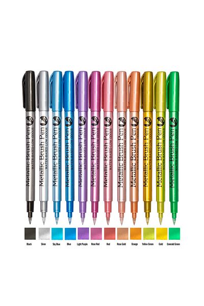 Choice 12 colors 12 Colors Metallic Markers Pens colors Paint Pens for Black Paper, Glass, Rock Painting, D