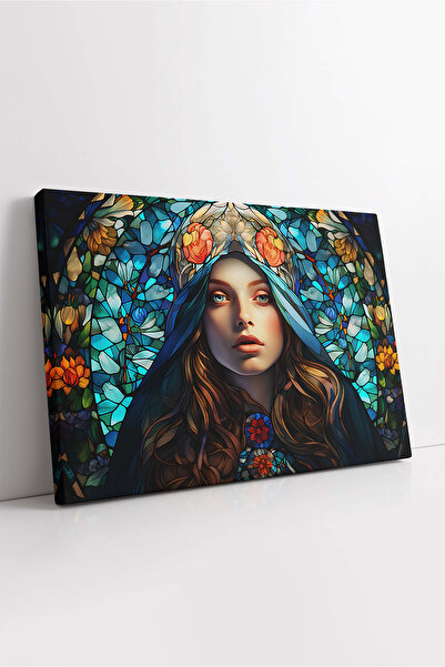 KOSS Dijital Tablou de pânză pentru femei cu design albastru, sufragerie, dor...