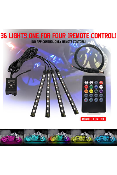 Choice5 شريط إضاءة LED للدراجات النارية بـ 36 مصباح مع جهاز تحكم عن بعد، إضاء...