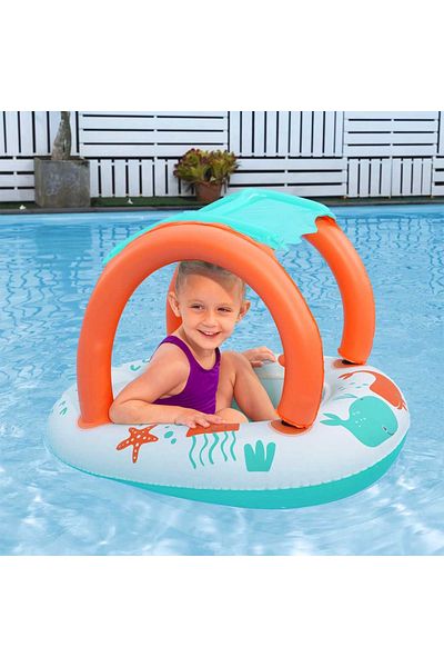 Art Tone Comfort Plush Shaded Baby Boat Children's Boat with Parasol 84X67 cm 30 kg 3+