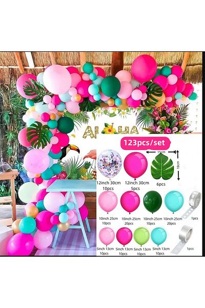 Choice Other As Picture 123Pcs A set of Hawaiian vacation themed balloon wreath arch set for weddings, birt