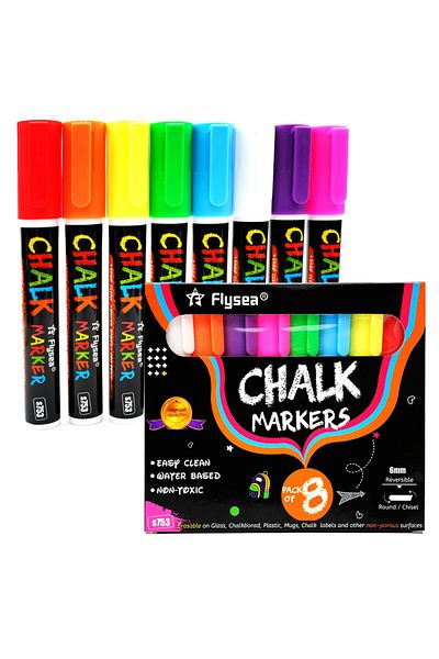 Choice 8 Colors 8PCS/Set Liquid Chalk Marker Pens Erasable Multi Colored Highlighters LED Writing Board Gla