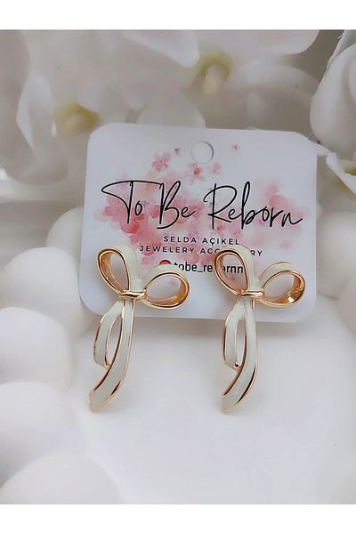 To Be Reborn Steel Enamel Bow Earrings New Season Summer Trends