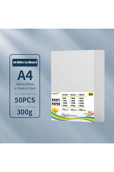 Choice 50pcs 300g A4 White Cardboard DIY Handmade Card Paper Thick Watercolor Painting Hand Copy Paperboard