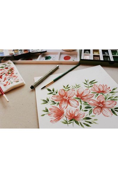Fatih Watercolors with Brush, 12 Colors, Diameter of the Brush 24 mm, Painting Colors