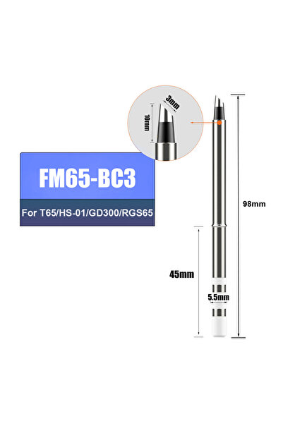 Choice7 رأس مكواة اللحام FM65-BC3 FM65 لمكواة اللحام T65 HS-01 GD300، سخان لح...
