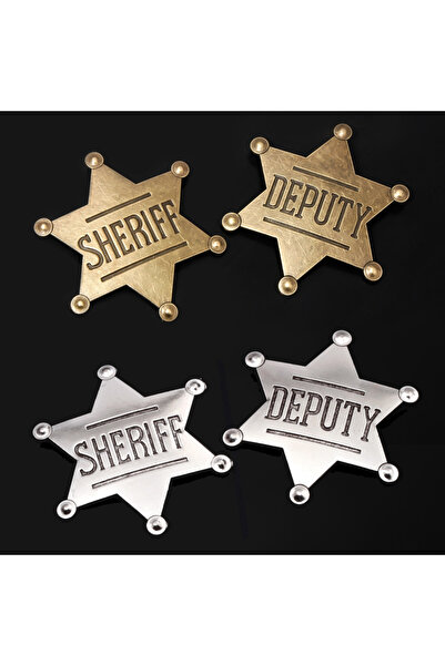 Choice أربع قطع من شارات "شريف النجمة" المعدنية المطلية بالمينا، بتصميم كلاسي...