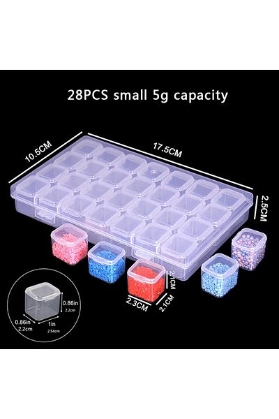 Choice 28PCS 5g capacity Multifunctional Independent Transparent Packaging Box Set Suitable for Rice Beads,