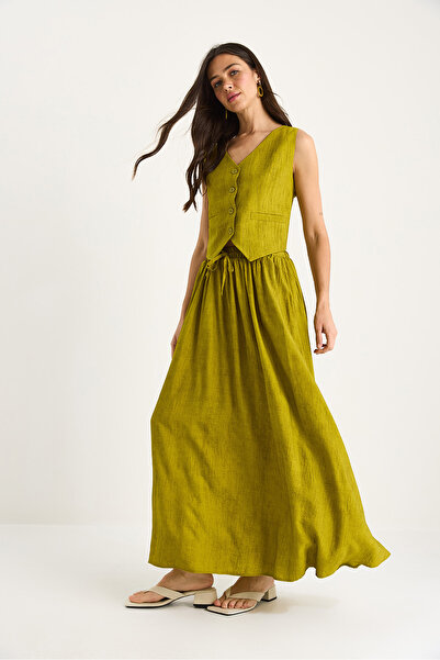 Bianco Lucci Women's Vest Pocket Detailed Flared Skirt Suit 9294 60281004