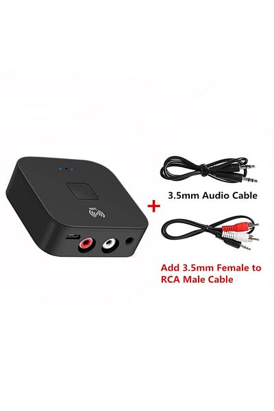 Vikefon Bluetooth v5.0 With RCA Bluetooth 5.0 Receiver 3.5mm AUX Jack RCA Wireless Adapter Dongle Mic NFC Fo