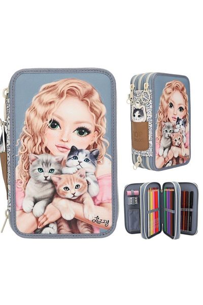 Top Model Triple Pencil Case Cat Love