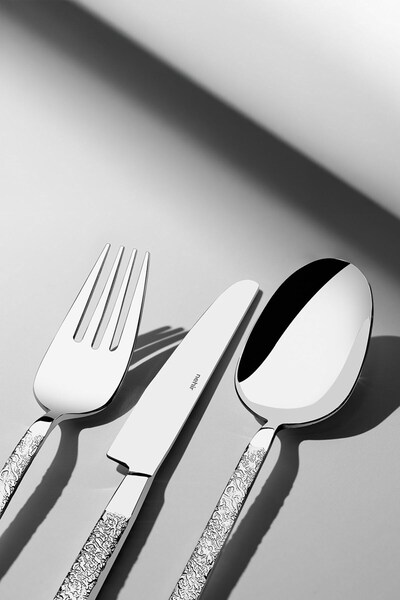 Nehir Lyon Sade 12 Person 84 Piece Boxed Fork Spoon Knife Tk.