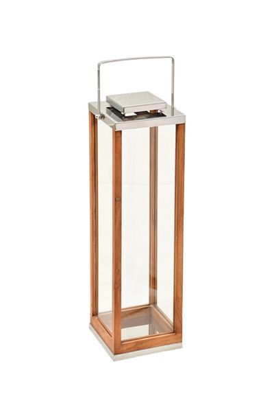 SERENE Elegant Wood and Glass Lantern with Handle