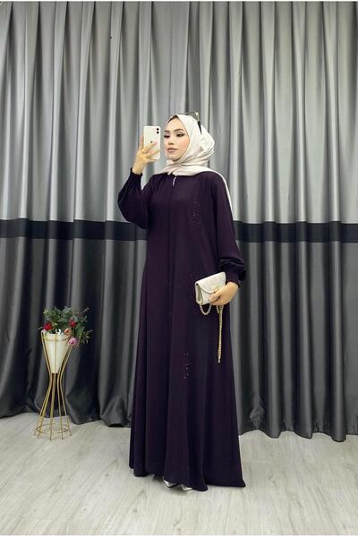 beyhanlı TAŞ DETAYLI BÜYÜK BEDEN FERACE