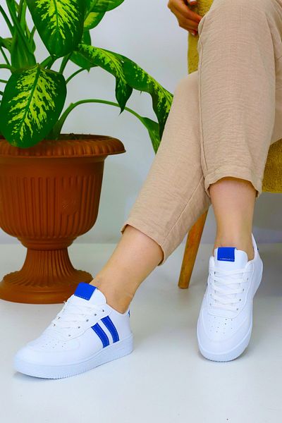 Weynes Pantofi sport casual unisex albastru cu 2 dungi WSB4082