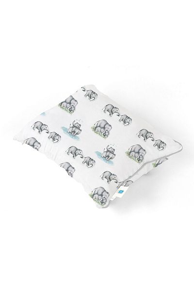 DEUX LAPINS Muslin Baby Pillow - Les Êlêphants