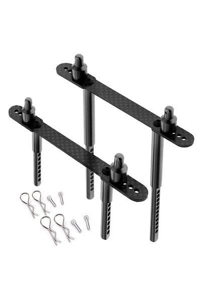Choice Front and Rear Black RC Car Body Post Mounts Metal Alloy Front and Rear Shell Column for Axial SCX10