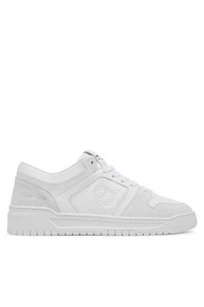 NAKED WOLFE Men's Sneakers white NAKED WOLFE-CM-01 WHITE SUEDE/WHITE LEATHER LEATHER/SUEDE