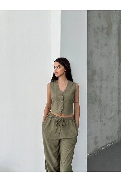 LOKADI Women's Premium Fabric Vest Pants 2-Piece Set