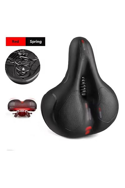 Choice Spring Red Reflective Shock Absorbing Hollow Bike Saddle MTB Bicycle Seat Breathable Rainproof Cycli