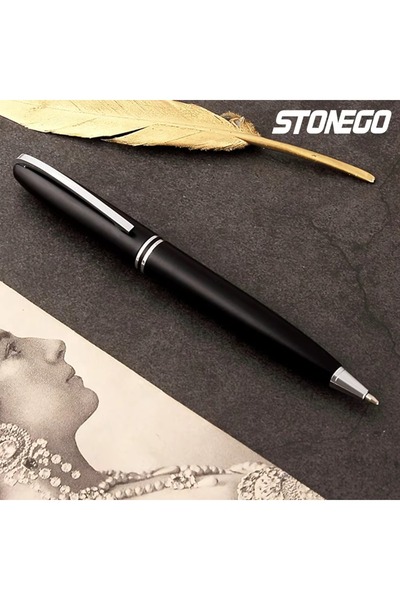 Choice قلم حبر جاف أسود STONEGO بدون غطاء، قلم حبر جاف دوار ببساطة تويست، حبر...