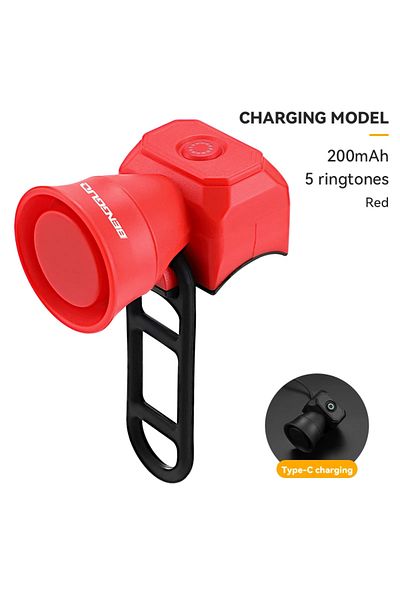 Choice B Bicycle Horn Mountain Bike Mini USB Charging Waterproof Electronic Bike Bell Riding Equipment Chi.