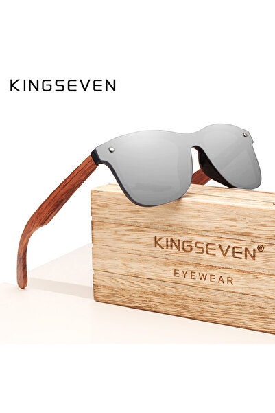 Choice Other Silver Bubinga wood KINGSEVEN Polarized UV400 Sunglasses For Men Brand Wooden Vintage Mirror L