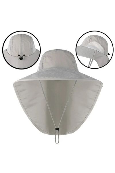 Choice Light gray Wide Brim Baseball Hats for Women and Men Sun Defender Cooling Neck Guard Safari Cap for