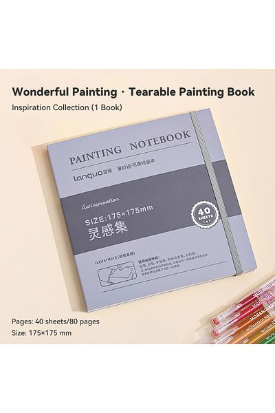 Choice E 175x175mm 40 Sheets Handheld Drawing Notebook Tearable 250g Thick White Cardboard Mini Graffiti Bo