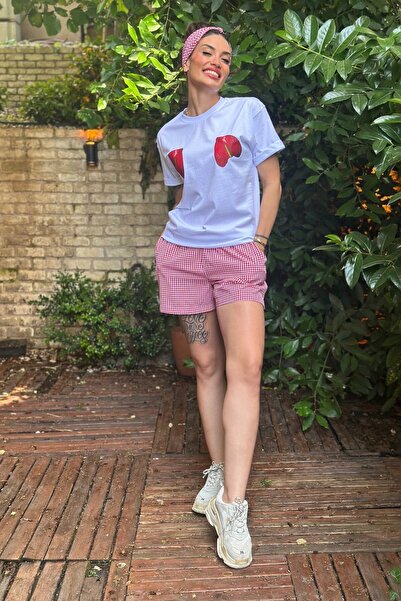 The Champ Clothing Dîde Keçik Cansu Combination Shorts T-Shirt Bandana Set