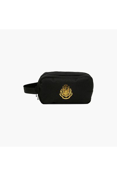 Warner Bros Hogwarts Print 2-Compartment Pencil Pouch with Zip Closure