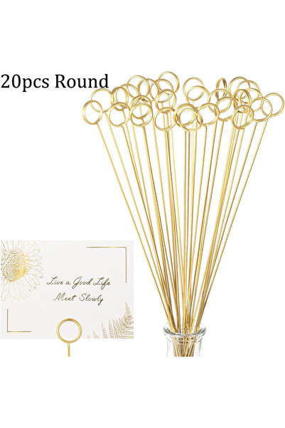 Choice 20 قطعة حامل بطاقات دائري 20/40 قطعة حامل بطاقات مكان سلك معدني حامل ص...