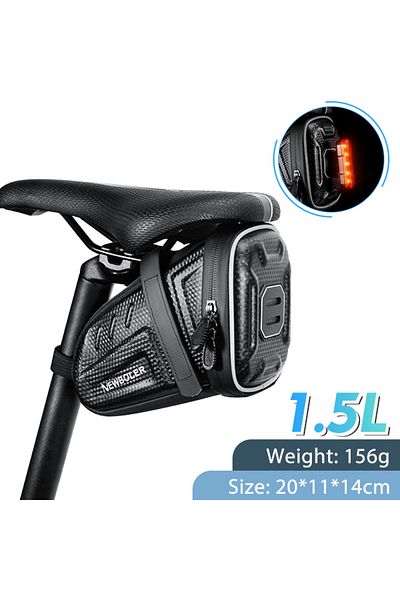 Choice BAG043and Lamp 2025 NEW Waterproof Bicycle Saddle Bag MTB Road Bike Saddlebags Reflective Striped Bi
