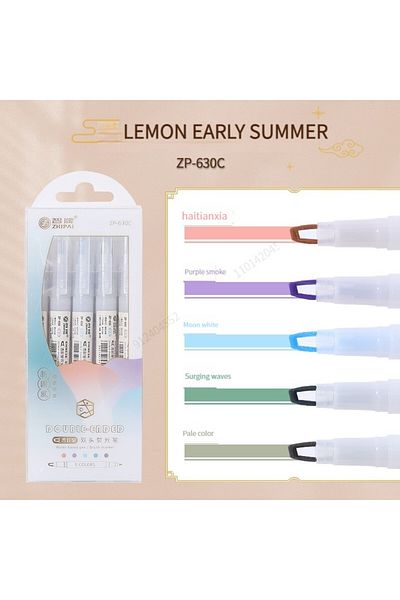Choice Lemon early summer 5pcs/set Double Tip Highlighter Pens Kawaii Colored Manga Markers Pastel Scrapboo
