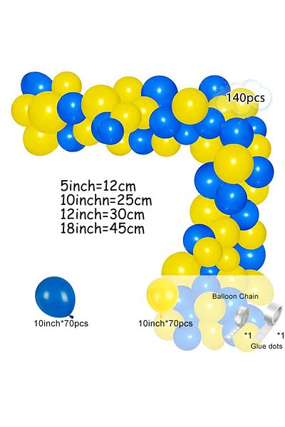 Choice SXL-0304-140pcs SXL-0304-140pcs 140pcs Blue And Yellow Balloon Garland Kit, Christmas Decorations Fo