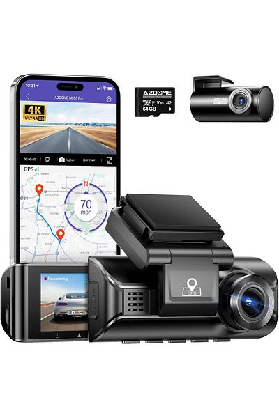 AZDOME M550 Pro Driving Camera 4K Front and Rear with 64GB Card