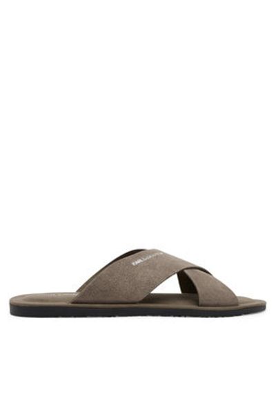 Karl Lagerfeld Men's Flip-flops gray KARL LAGERFELD-KL70214 5KK COMBAT SUEDE