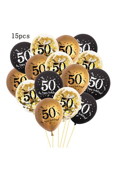 Choice Other A50 15pcs black gold 30 40 50 60 happy birthday balloons woman birthday party decoration 40 50