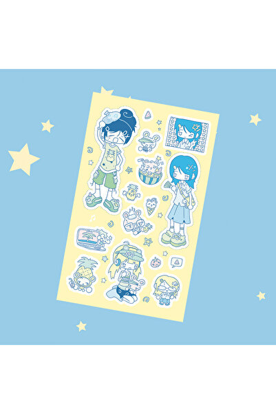 Choice4 02 ملصقات شخصية فتاة صيفية كورية لطيفة بتصميم كلاسيكي، حافظة هاتف، دف...