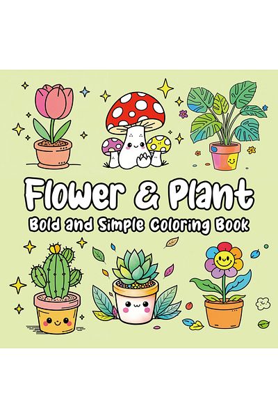 Choice FLOWER & PLANT Bold-easy Patterns Coloring Book for Adults Cute Drawing Book Perfect Gift for Par...