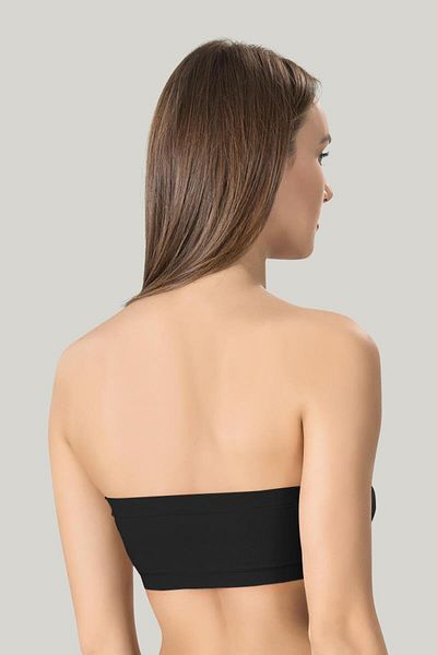 tavsanclo Women's Padded Strapless Black Bustier