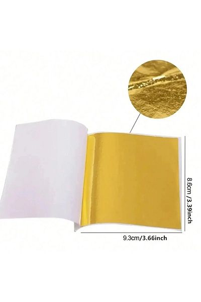 Choice Gold 100Pcs Golden Foil Paper Imitation Gold Silver Leaf Foil Paper For Cake Decor Craft Paper Birth