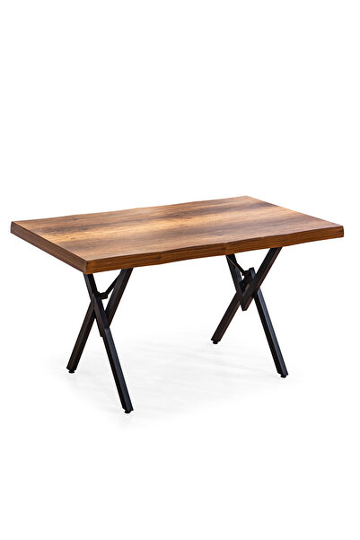 Brianna 80x140 MDF Tabla ve Metal Ayaklı Ceviz Renk Mutfak Masası Yemek Masas...