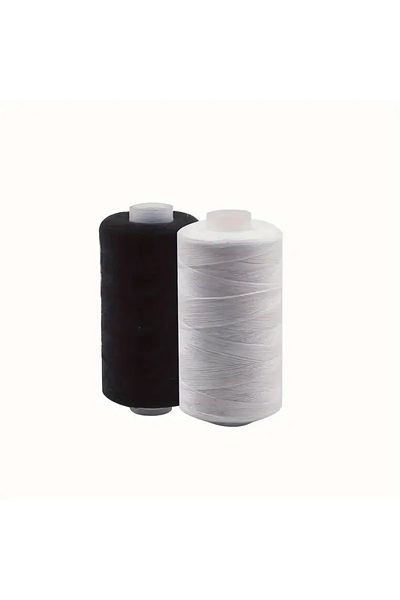 Choice white black 2pcsHousehold sewing thread Hand sewing black and white thread 500 m polyester thread fo