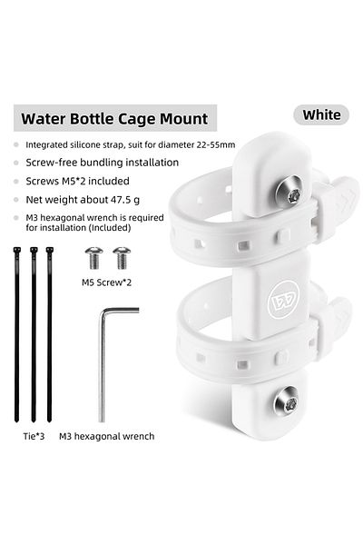 Choice White WEST BIKING Integrated Strap Kettle Mount Bicycle Water Bottle Cage Mount Colorful Silicone Bo