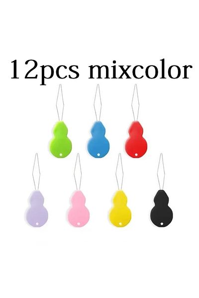 Choice 12pcs mix 12PCS For Sewing DIY Craft Accessories High Quality Sewing Needle Threader Plastic Handle