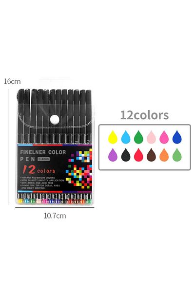 Choice 12 Colors 12 Colors Set Art Marker 0.38mm Micron Liner Fineliner Pens for Metallic Marker Draw Pen
