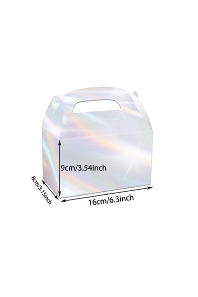 Choice 16x8x9cm ZY-20011 10pcs Rainbow Color Laser Textured Paper Gift Boxes for Wedding, Baby Shower, Part