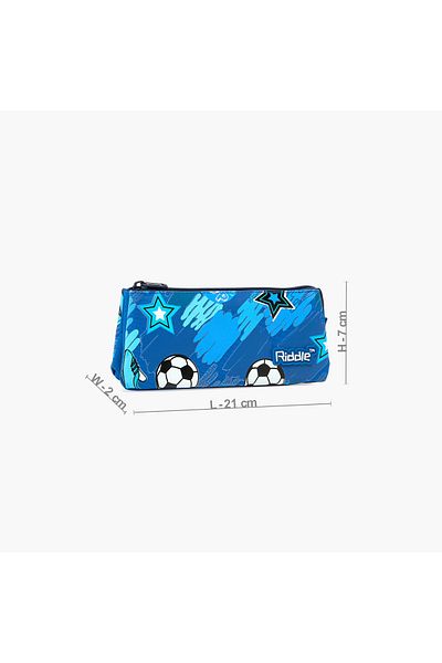 Juniors Juniors Football Print Pencil Pouch with Label Slot