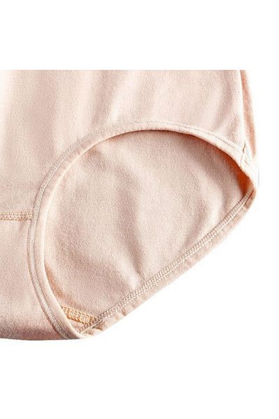 Generic High Elastic Waist Underwear Briefs Women Undergarments Comfortable Summer Wear Panty - Bean Paste
